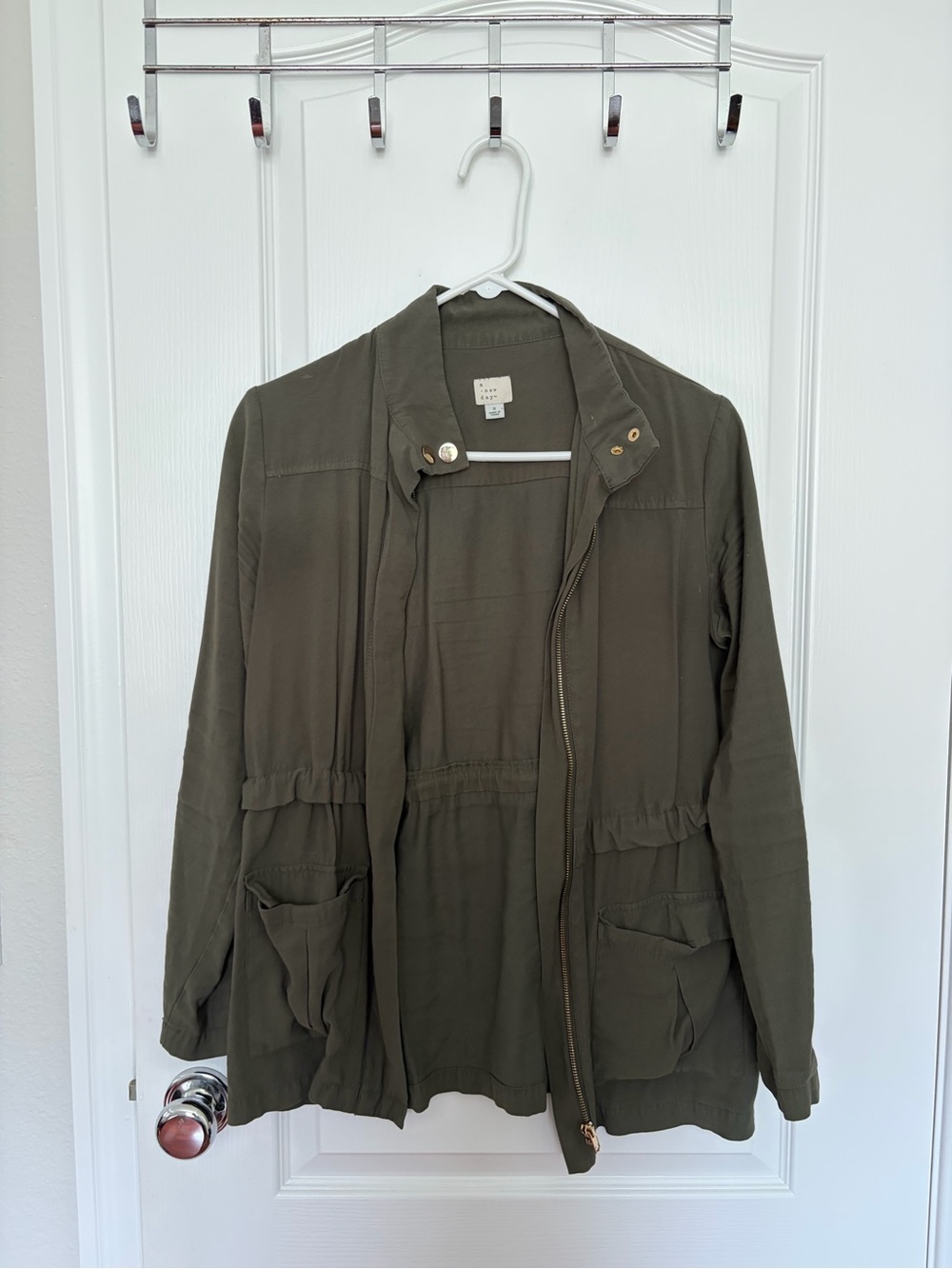 a new day Olive Utility Jacket with Front Zip